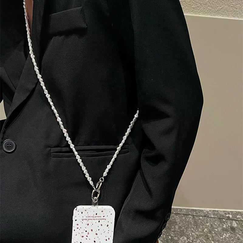 120CM Long Crossbody Bag Accessories Mobile Phone Lanyard Pearl Chain Women&