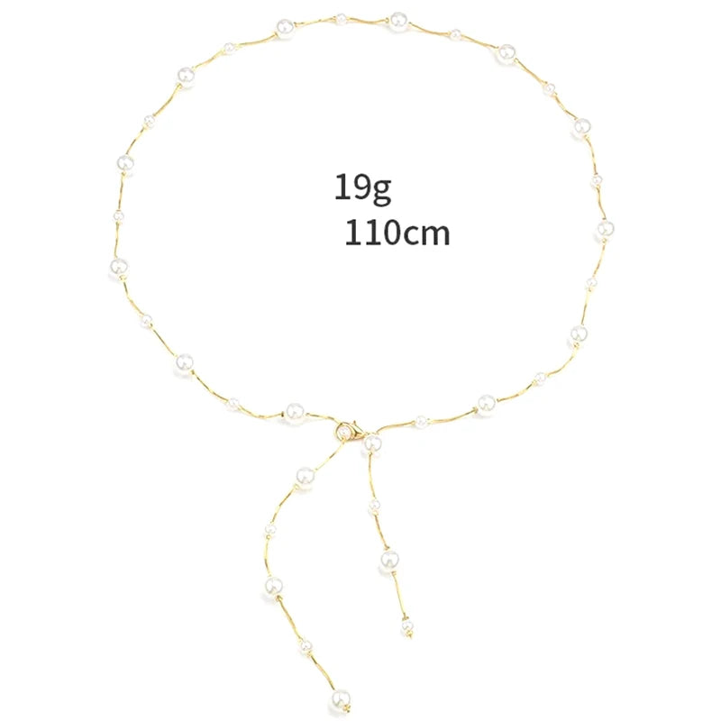 Accessories Ins Sexy Pure Desire Style Imitation Pearl Waist Chain Women&
