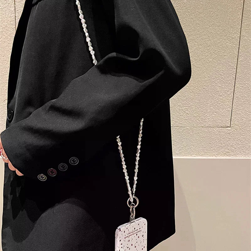 120CM Long Crossbody Bag Accessories Mobile Phone Lanyard Pearl Chain Women&
