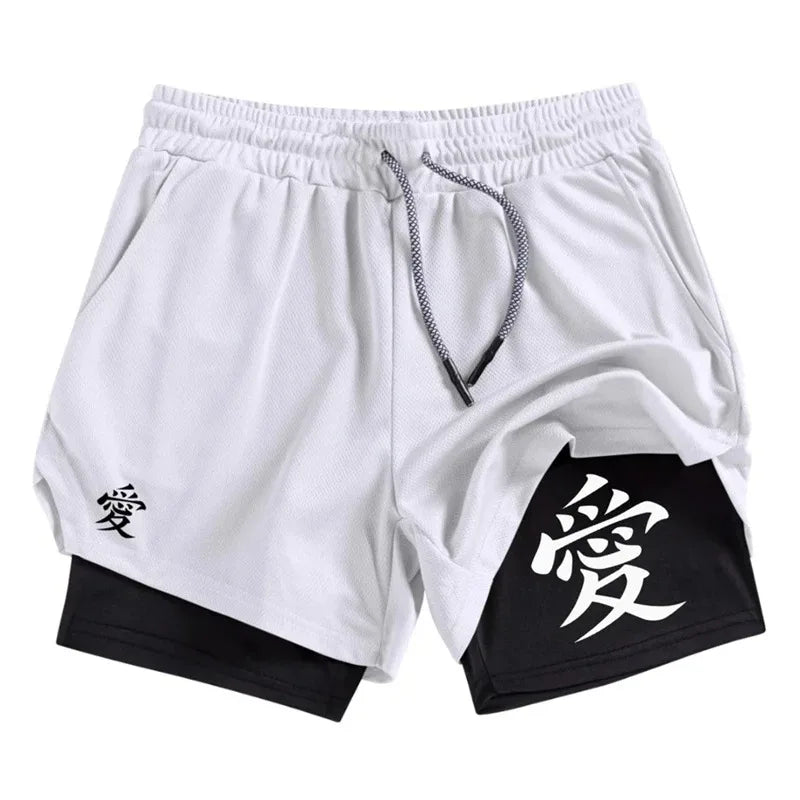 Athletic Activewear 2-in-1 Shorts for Men Gym with Phone Pocket Towel Loop Workout Running Quick Dry Fashion Versatile Shorts
