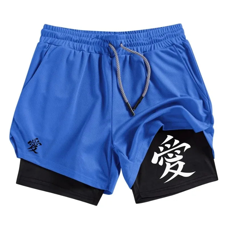 Athletic Activewear 2-in-1 Shorts for Men Gym with Phone Pocket Towel Loop Workout Running Quick Dry Fashion Versatile Shorts