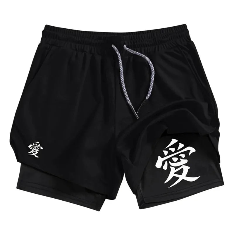 Athletic Activewear 2-in-1 Shorts for Men Gym with Phone Pocket Towel Loop Workout Running Quick Dry Fashion Versatile Shorts