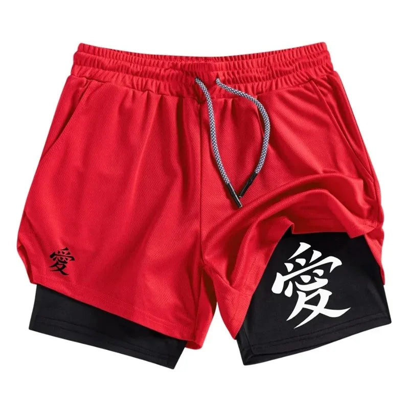 Athletic Activewear 2-in-1 Shorts for Men Gym with Phone Pocket Towel Loop Workout Running Quick Dry Fashion Versatile Shorts