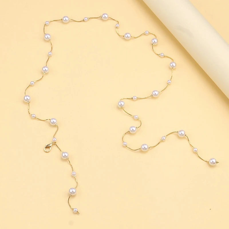 Accessories Ins Sexy Pure Desire Style Imitation Pearl Waist Chain Women&