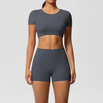 Workout Sportswear 2Pcs Piece Female Women Active Wear Sports Tank Top Women Gym Workout Leggins Booty Bum Leggins