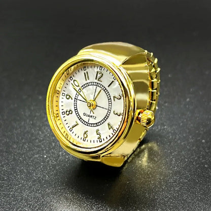 Finger Watches Round Golden Silvery Quartz Men&