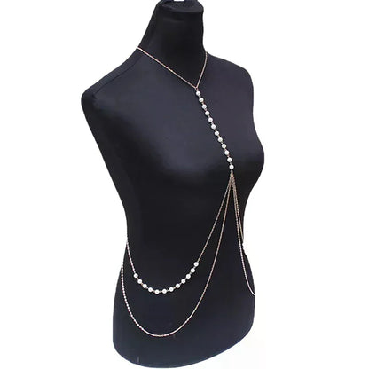 Jewelry: Sexy Babes, Imitation Pearl Body Chains, Sexy Bikini Beach Waist Chains