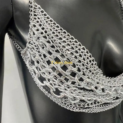 N58F Fashion Body Chain Music Festival Accessory Tassels Chest Chain Party Decoration