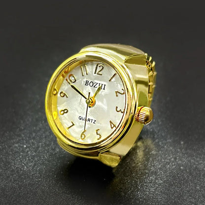 Finger Watches Round Golden Silvery Quartz Men&