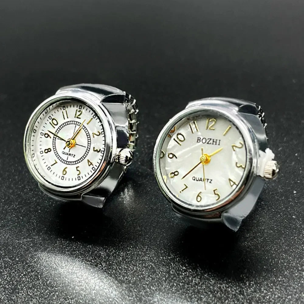 Finger Watches Round Golden Silvery Quartz Men&
