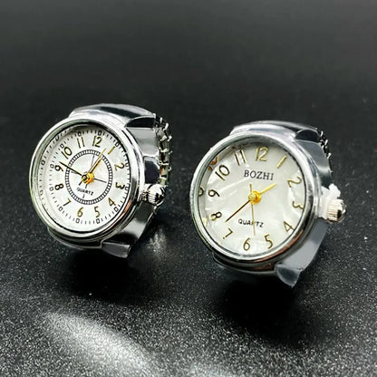 Finger Watches Round Golden Silvery Quartz Men&