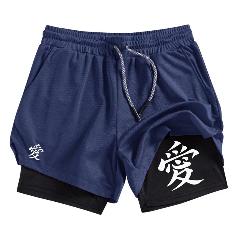 Athletic Activewear 2-in-1 Shorts for Men Gym with Phone Pocket Towel Loop Workout Running Quick Dry Fashion Versatile Shorts