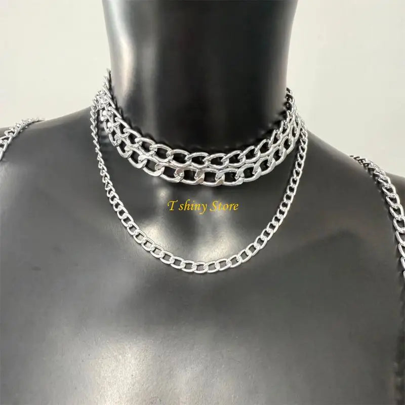 N58F Fashion Body Chain Music Festival Accessory Tassels Chest Chain Party Decoration