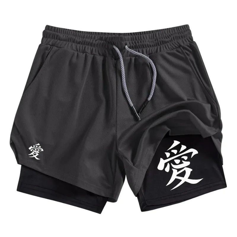 Athletic Activewear 2-in-1 Shorts for Men Gym with Phone Pocket Towel Loop Workout Running Quick Dry Fashion Versatile Shorts