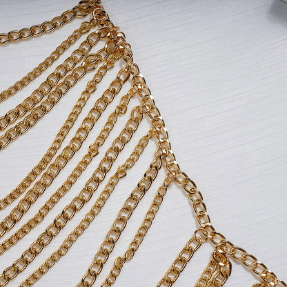 Fashion Body Chain Dress for Women Boho Backless Full Metal Body Chains Belly Chain Costume Party Festival Clothing Jewelry