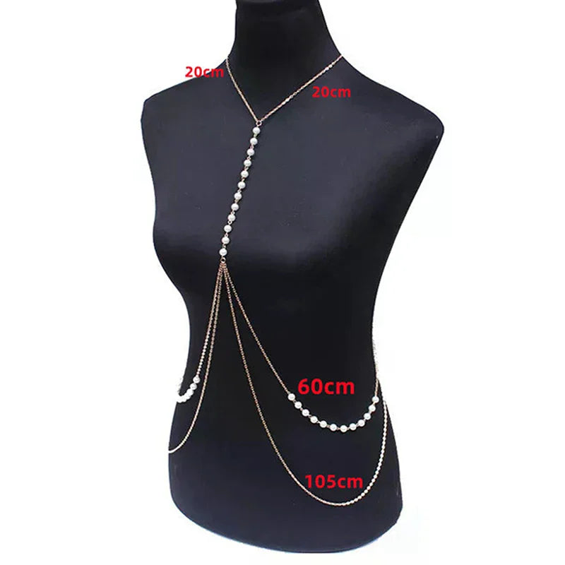 Jewelry: Sexy Babes, Imitation Pearl Body Chains, Sexy Bikini Beach Waist Chains