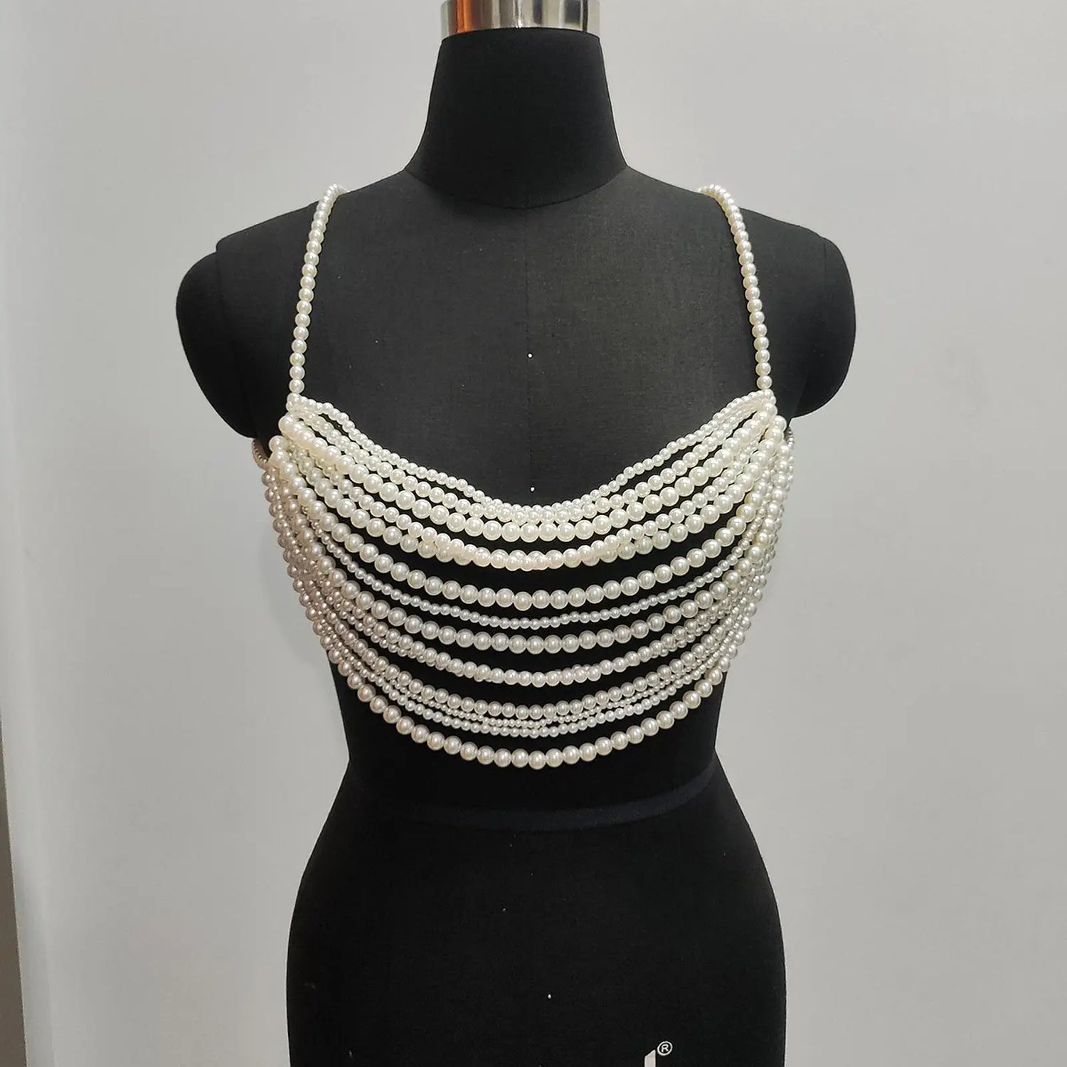 Beaded Body Chain Bra Chain Body Jewelry Beach Accessories Chest Chain Bikini Chain for Carnival Concert Rave Music Festival