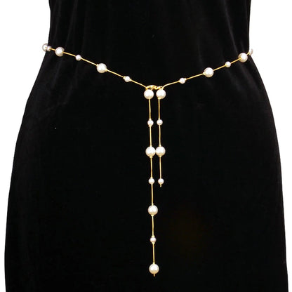 Accessories Ins Sexy Pure Desire Style Imitation Pearl Waist Chain Women&