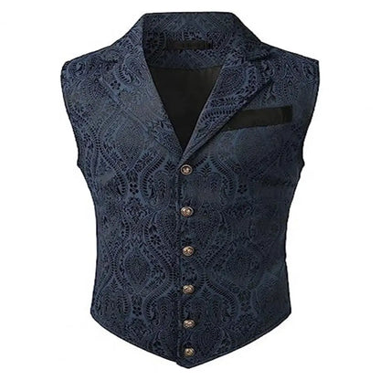Men Suit Vest V neck Printed Pattern Groom Wedding Waistcoat Sleek Men Suit Vest Formal Dress Jacket Waistcoat Workwear