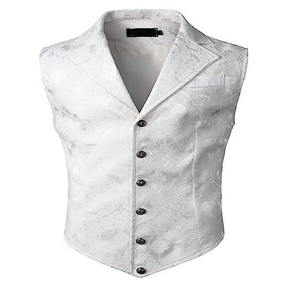 Men Suit Vest V neck Printed Pattern Groom Wedding Waistcoat Sleek Men Suit Vest Formal Dress Jacket Waistcoat Workwear