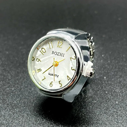 Finger Watches Round Golden Silvery Quartz Men&