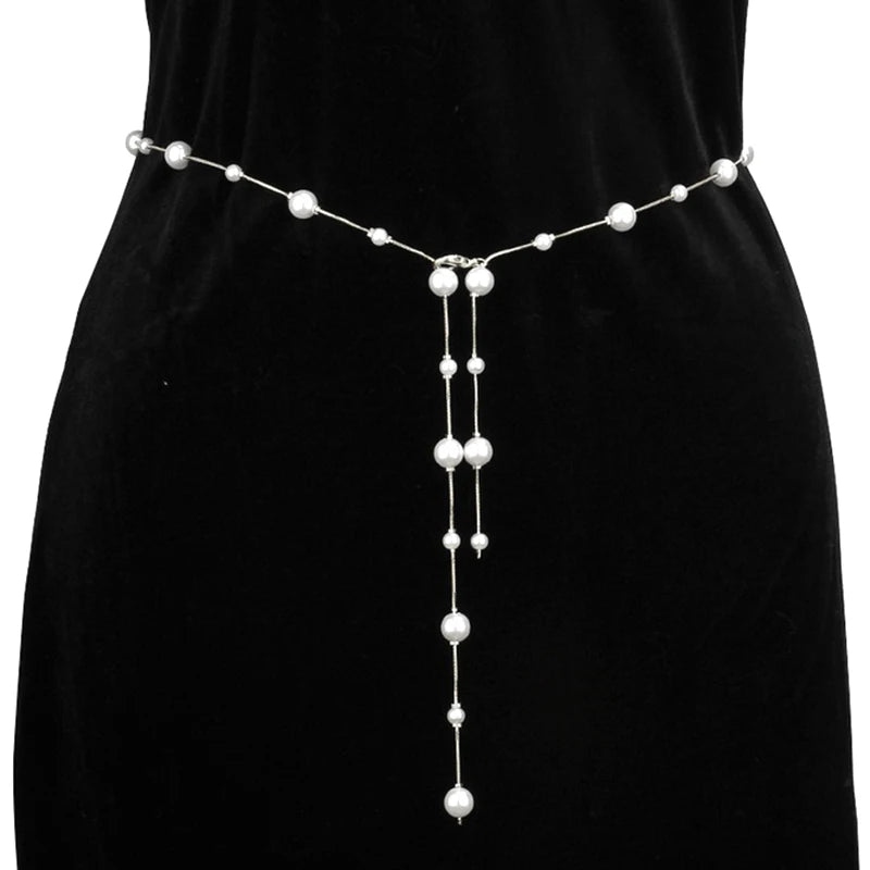 Accessories Ins Sexy Pure Desire Style Imitation Pearl Waist Chain Women&